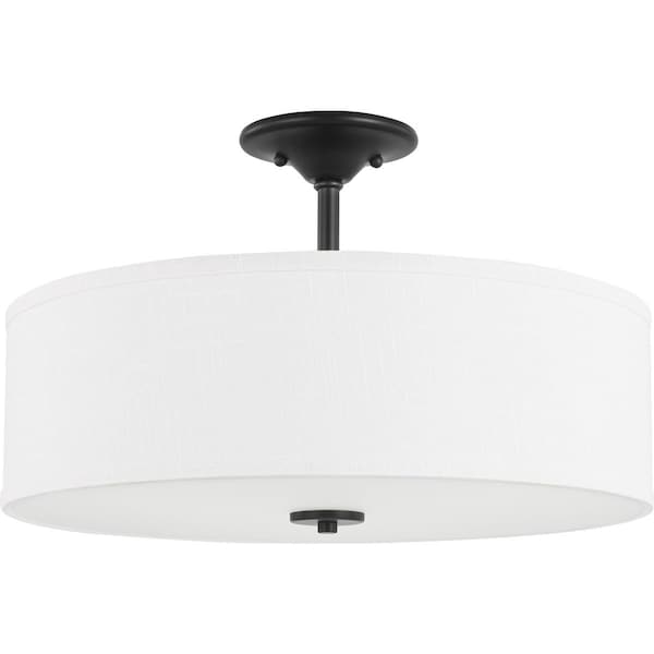 Progress Lighting Inspire Collection Graphite Three-Light 18" Semi-Flush Mount P350167-143 - main